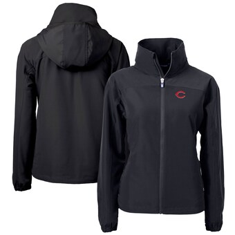 Women's Cincinnati Reds  Cutter & Buck Black Charter Eco Recycled Full-Zip Jacket