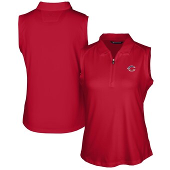 Women's Cincinnati Reds Cutter & Buck Cardinal Americana Logo DryTec Forge Stretch Sleeveless Polo