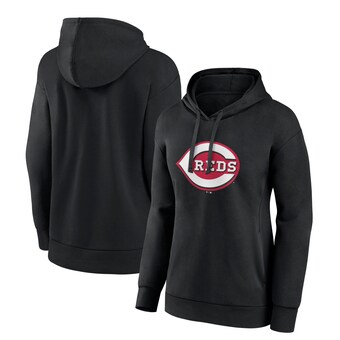 Women's Cincinnati Reds Fanatics Black Logo Pullover Hoodie