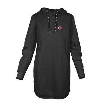 Women's Cincinnati Reds  Levelwear Black Cover Insignia 2.0 Hoodie Dress