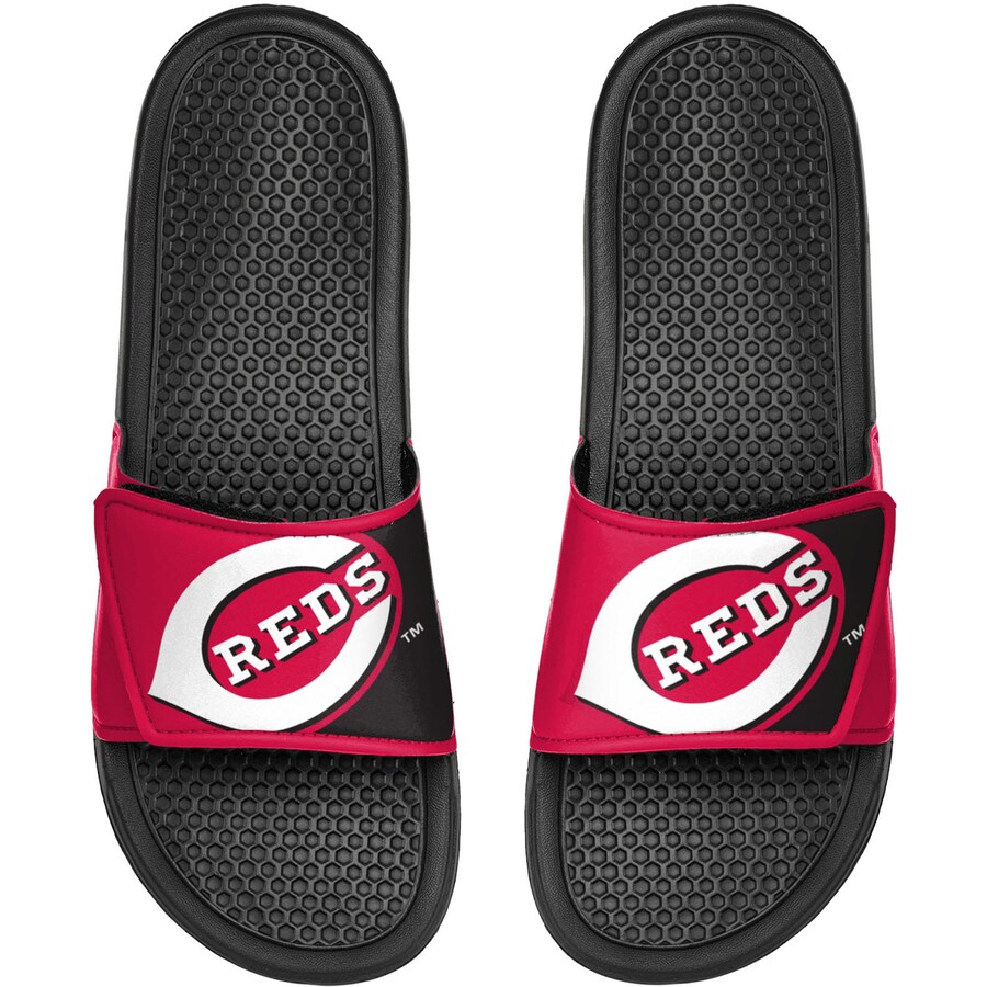 Youth Cincinnati Reds FOCO Colorblock Big Logo Legacy Slide Sandals