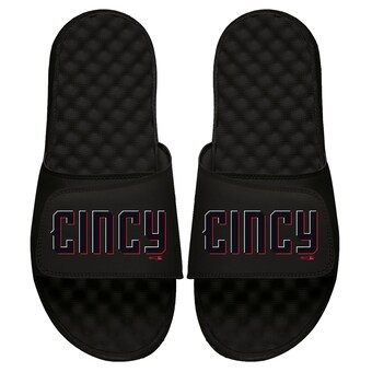 Youth Cincinnati Reds  ISlide Black 2023 City Connect Slide Sandals