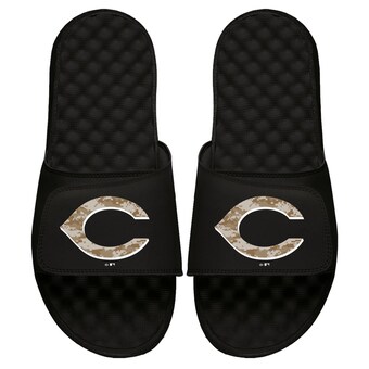 Youth Cincinnati Reds ISlide Black Camo Logo Slide Sandals