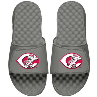 Youth Cincinnati Reds ISlide Gray Alternate Logo Slide Sandals