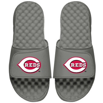 Youth Cincinnati Reds ISlide Gray Primary Logo Slide Sandals