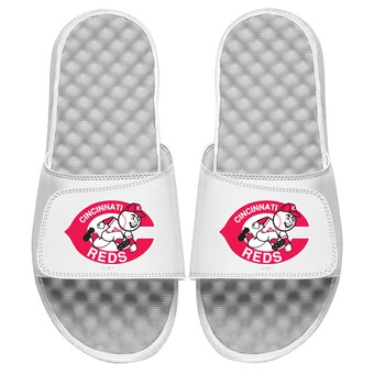 Youth Cincinnati Reds ISlide White Cooperstown Logo Slide Sandals