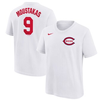 Youth Cincinnati Reds Mike Moustakas Nike White 2022 Field of Dreams Name & Number T-Shirt