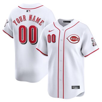 Youth Cincinnati Reds Nike White Home Limited Custom Jersey