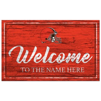 Cleveland Browns 11" x 19" Personalized Team Color Welcome Sign