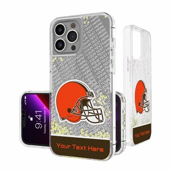 Cleveland Browns Personalized Endzone Plus Design iPhone Glitter Phone Case