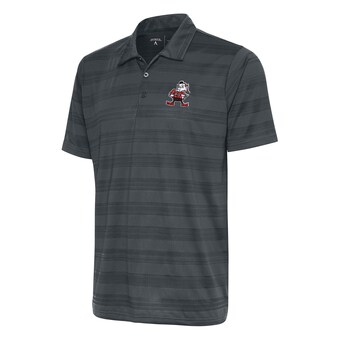 Men's Cleveland Browns Antigua Charcoal Team Logo Throwback Compass Polo