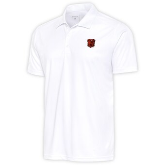 Men's Antigua White Cleveland Browns Big & Tall Tribute Polo