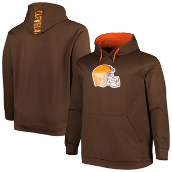 Men's Brown Cleveland Browns Big & Tall Logo Pullover Hoodie