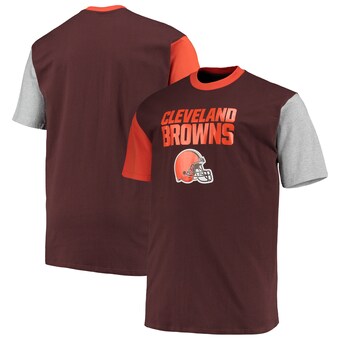 Men's Brown/Orange Cleveland Browns Big & Tall Colorblocked T-Shirt