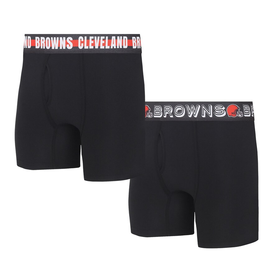 Men's Concepts Sport Cleveland Browns Gauge Knit Boxer Brief Two-Pack