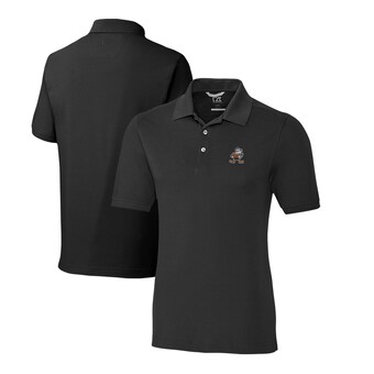 Men's Cutter & Buck Black Cleveland Browns Advantage Tri-Blend Pique Big & Tall Throwback Polo