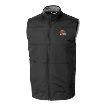 Men's Cutter & Buck Black Cleveland Browns Big & Tall Stealth Full-Zip Vest