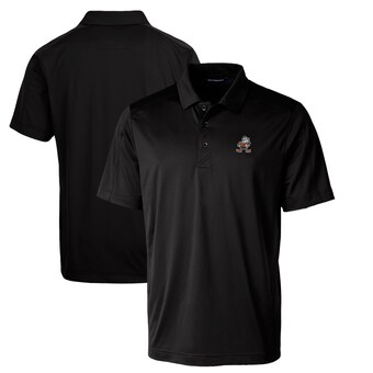 Men's Cutter & Buck Black Cleveland Browns Throwback Logo Big & Tall Prospect Textured Stretch Polo