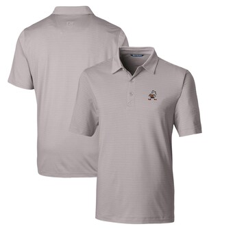 Men's Cutter & Buck Gray Cleveland Browns Throwback Logo Big & Tall Forge Pencil Stripe Stretch Polo