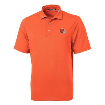 Men's Cutter & Buck Orange Cleveland Browns Big & Tall Virtue Eco Pique Recycled Polo