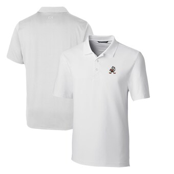 Men's Cutter & Buck White Cleveland Browns Throwback Logo Big & Tall Forge Stretch Polo