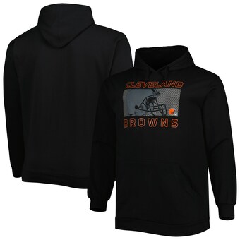 Men's Fanatics Black Cleveland Browns Big & Tall Pop of Color Pullover Hoodie