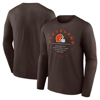 Men's Cleveland Browns Fanatics Brown Stat Sheet Long Sleeve T-Shirt