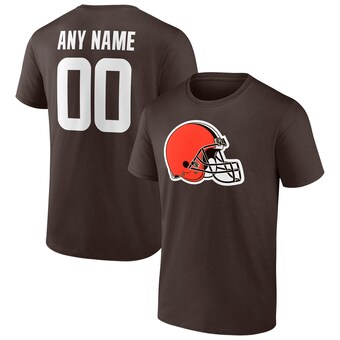 Men's Fanatics Brown Cleveland Browns Team Authentic Personalized Name & Number T-Shirt