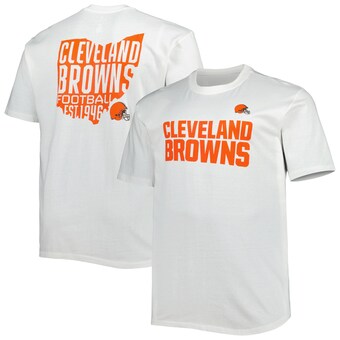 Men's Fanatics White Cleveland Browns Big & Tall Hometown Collection Hot Shot T-Shirt