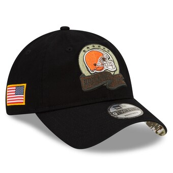 Men's Cleveland Browns New Era Black 2022 Salute To Service 9TWENTY Adjustable Hat 