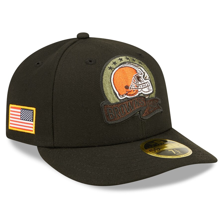 Men's Cleveland Browns New Era Black 2022 Salute To Service Low Profile 59FIFTY Fitted Hat 