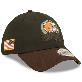 Men's Cleveland Browns New Era Black/Brown 2022 Salute To Service 39THIRTY Flex Hat 