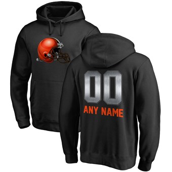 Men's NFL Pro Line Black Cleveland Browns Personalized Midnight Mascot Pullover Hoodie