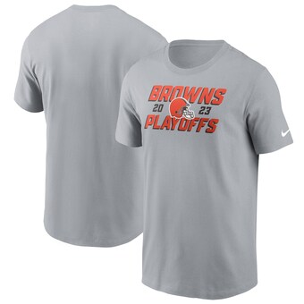 Men's Cleveland Browns Nike Gray 2023 NFL Playoffs Iconic T-Shirt