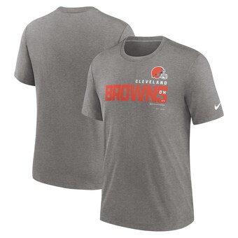 Men's Cleveland Browns Nike Heather Charcoal Team Tri-Blend T-Shirt