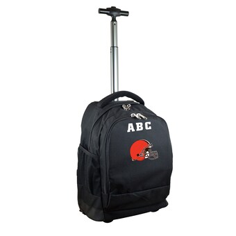 MOJO Black Cleveland Browns 19'' Personalized Premium Wheeled Backpack