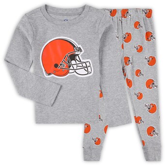 Preschool Heathered Gray Cleveland Browns Long Sleeve T-Shirt & Pants Sleep Set