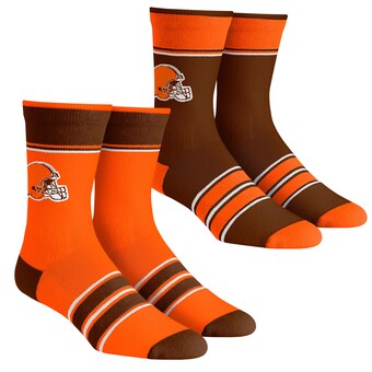 Unisex Cleveland Browns Rock Em Socks Multi-Stripe 2-Pack Team Crew Sock Set
