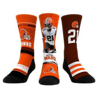 Unisex Cleveland Browns Denzel Ward Rock Em Socks 3-Pack Crew Sock Set