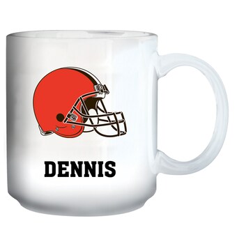 White Cleveland Browns 11oz. Personalized Mug