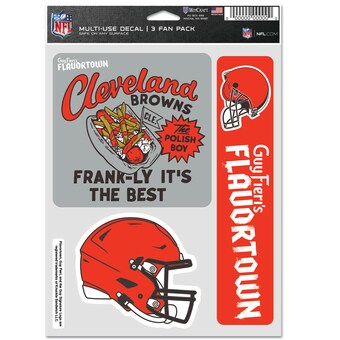 WinCraft Cleveland Browns NFL x Guy Fieri’s Flavortown 5.5'' x 7.75'' Three-Pack Fan Decal Set