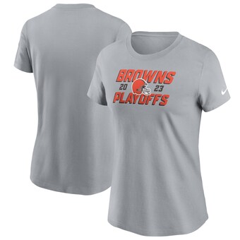 Women's Cleveland Browns  Nike Gray 2023 NFL Playoffs Iconic T-Shirt