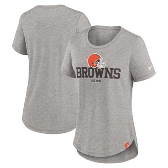 Women's Cleveland Browns  Nike Heather Charcoal Fashion Tri-Blend T-Shirt