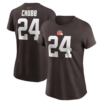 Women's Cleveland Browns Nick Chubb Nike Brown Player Name & Number T-Shirt