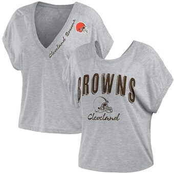 Women's Cleveland Browns WEAR by Erin Andrews Heather Gray Reversible T-Shirt