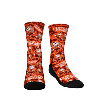 Youth Cleveland Browns Rock Em Socks Throwback Logo Sketch Crew Socks