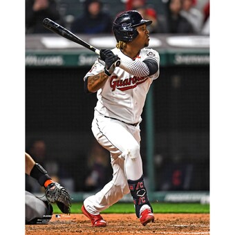 Unsigned Cleveland Guardians Jose Ramirez Fanatics Authentic Hits 1000th Career Hit Photograph