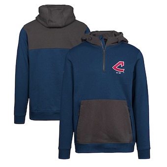 Men's Cleveland Indians Levelwear Navy Chicane Core Logo Quarter-Zip Pullover Hoodie