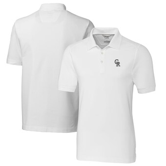 Men's Colorado Rockies Cutter & Buck White Big & Tall Advantage Tri-Blend Pique Polo