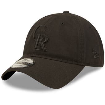 Men's Colorado Rockies New Era Black On Black Core Classic 2.0 9TWENTY Adjustable Hat